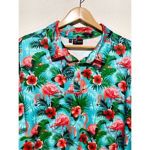 Yatta performance polo shirt golf tropical geometric colorful sport men XXL